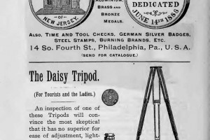 The Daisy Tripod, ad from American Annual of Photography, 1892