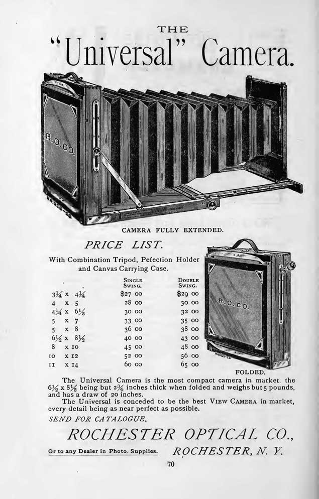 The Universal Camera, ad from American Annual of Photography, 1892